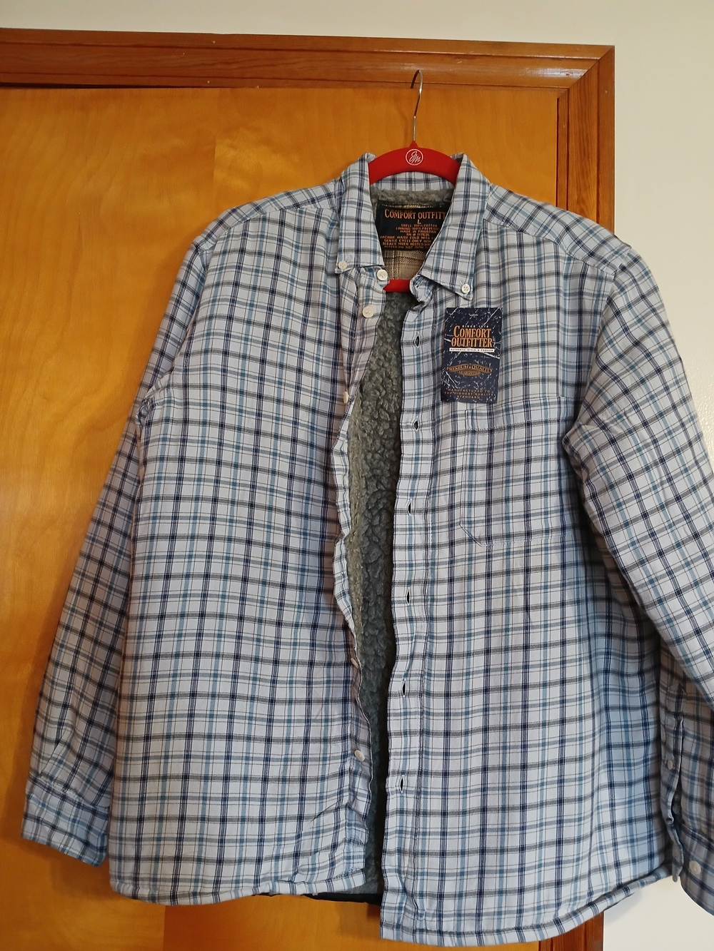 & Other Stories Blue and White Plaid Shirt Jacket
